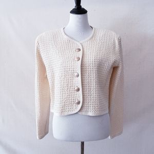 Vintage 80's Cactus Flower Cardigan 100% Cotton Made in USA